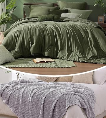 Monbix 7 Piece Cationic Dyeing Comforter Set and Throw Blanket