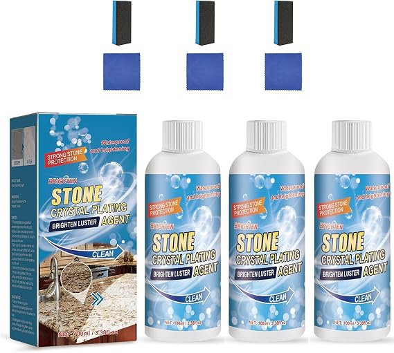Stone Crystal Plating Agent, Stone Nano Crystal-Plating Agent, Paving Stone Cleaner, 100ml Stonework Polishing and Coating Agent, tone Crystal Plating Agent, Stone polishing Compound (3)