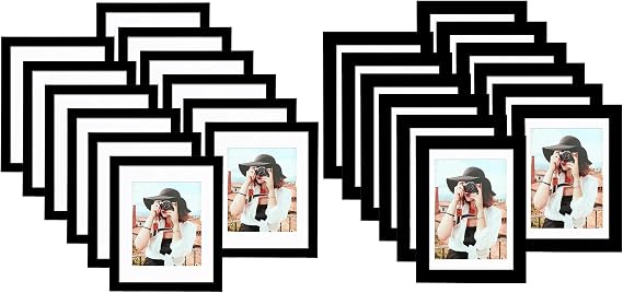 Picrit 8x10 Picture Frame 12 Pack Classic Bundle with 5x7 for Wall Gallery Photo Frames, Black