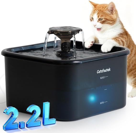74oz/2.2L Automatic Cat Water Fountain, Fountain 24*7 Hours of Fresh Water