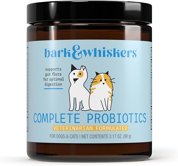 Bark & Whiskers Complete Probiotics for Cats and Dogs, 3.17 oz | Over 10 Probiotic Strains, 58 Billion CFU, Supports Immune Function and Digestive Health, Non-GMO, Soy-Free, Gluten-Free