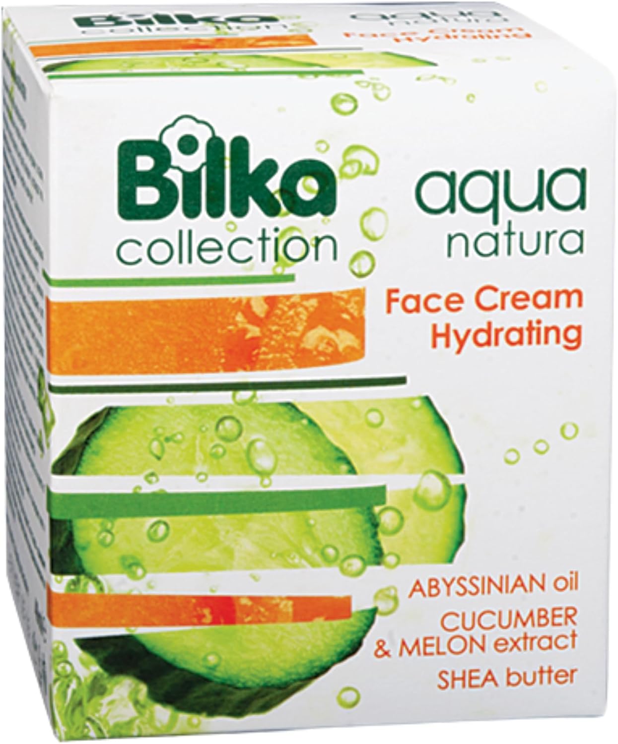 Aqua Natura Moisturising Face Cream - Care with Cucumber and Melon Extracts, Shea Butter, Abyssinian Oil and Vitamin E, Natural Skin Care, 40 ml