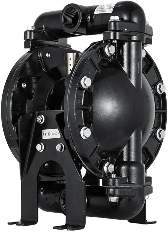 Air-Operated Double Diaphragm Pump 1" Inlet Outlet Petroleum Fluids, 35GPM 120PSI Diaphragm Pump Up to 150 Degrees F. for Petroleum, Metallurgy, Mining, Coating Material, Printing
