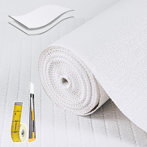 Shelf Liners for Kitchen Cabinets 12in x39FT, Non Adhesive Drawer Liner