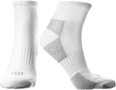 Doctors Choice Diabetic Crew & Quarter Socks, Mens, Non-Binding, Half-Cushioned, Seamless Toe, 2 Pairs, Large & X-Large