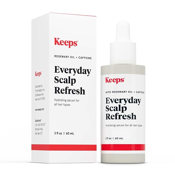 Keeps Everyday Scalp Refresh Serum For Men & Women, 2 Oz | Rosemary Oil, Caffeine & Salicylic Acid, Nourishing & Exfoliating Treatment, Lightweight Leave-In, Hair Serum