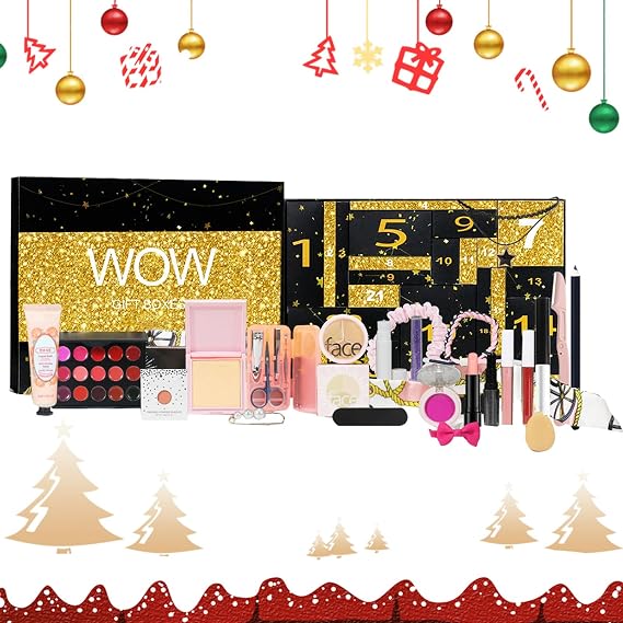 Makeup Advent Calendar 2024, Beauty Advent Calendar, Christmas Beauty Advent Calendar - Holiday Calendar Makeup Set, Lipstick and Eyeshadow, 24 Days of Face Care Kit, Countdown to Christmas, Beauty