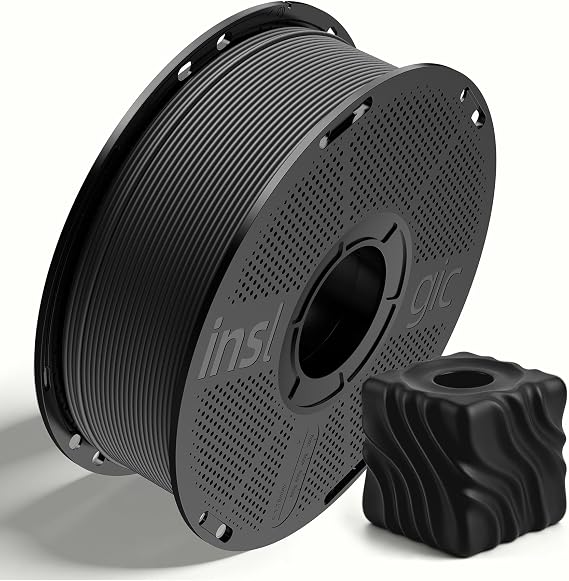 Inslogic Pre-Dried Matte PLA Filament 1.75mm, 1KG, Black, Architecture Mode