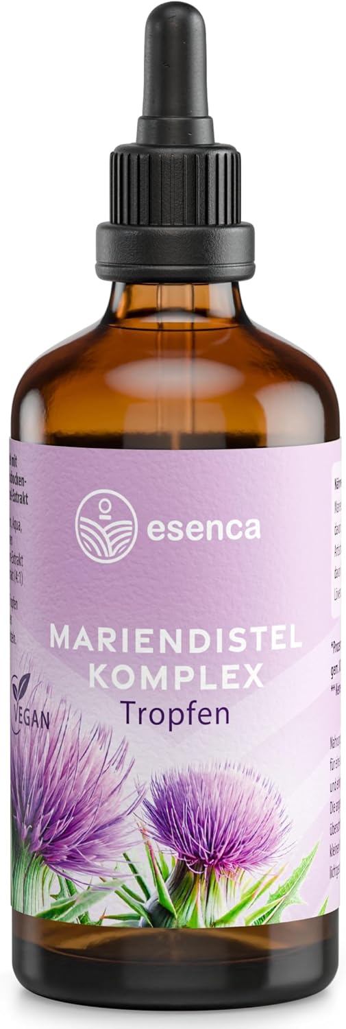 Mariendistel Tropfen 100ml – 80% Silymarin – mit Artischocke und Löwenzahn – Hochdosierter Leber-Detox Komplex – Bitterkräuter – Vegan – Flüssigextrakt
