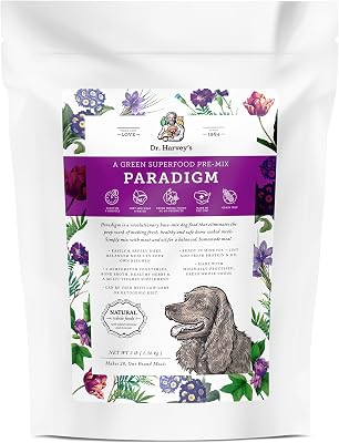 Dr. Harveys Paradigm Green Superfood Dog Food, Human Grade Dehydrated Grain Free Base Mix for Dogs, Diabetic Low Carb Ketogenic Diet 3 Pounds