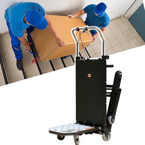 Electric Stair Climber, 2980W Electric Stair Climbing Hand Truck, 1102 lbs Load Capacity Powered Hand Trolley with Rubber Tracks, Foldable Stair Climbing Cart with Swivel Function