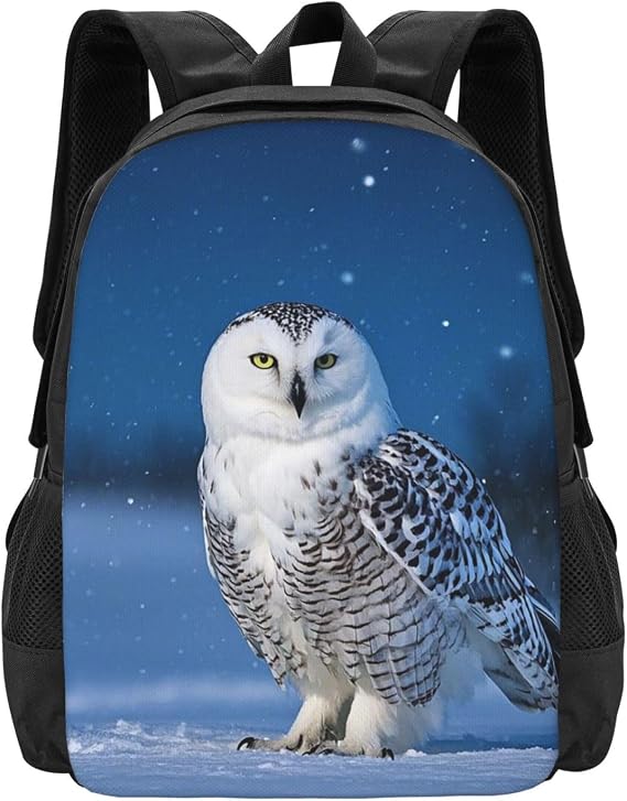 Arctic Owl Cute Backpack For Women Men,Lightweight Laptop Backpack Shoulder Bag Waterproof Casual Daypack