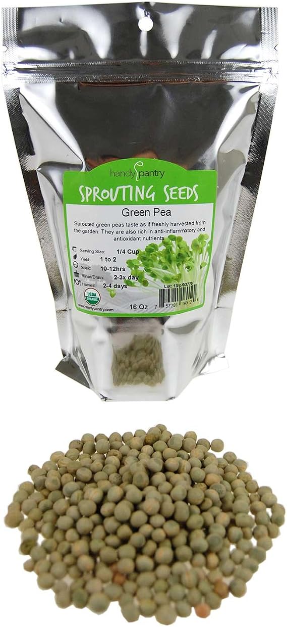 Handy Pantry Certified Organic Dried Green Pea Sprouting Seed - 1 Lb