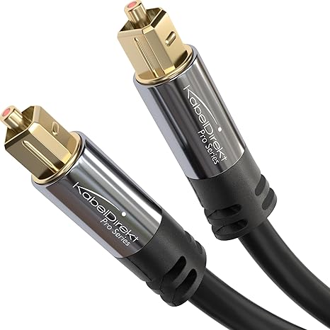 KabelDirekt TOSLINK Optical Audio Cable 6ft Fiber Optic Cord, S/PDIF Digital Audio Optical Cable for Soundbar, Stereo Systems, Home Cinema, Xbox One/PS4 Designed in Germany