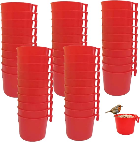 Chicken Supplies|Gamefowl Rooster Supplies, 50PCS Plastic Pigeon Feeder, Hanging Chicken Feeder, Easy to Remove Bird Feeding & Watering for Pet Parrot Parakeet Poultry