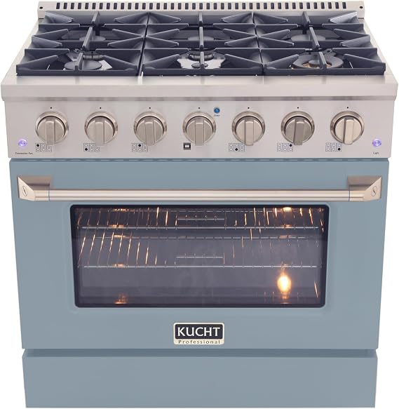 Kucht KDF362-LE Dual Fuel Range, Light Blue
