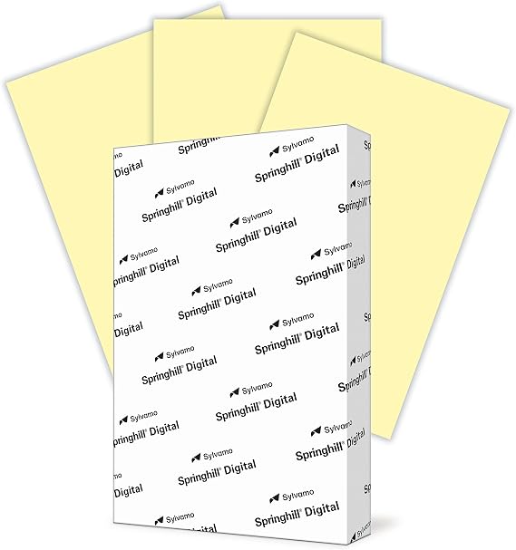 Springhill 11 x 17 Canary Yellow Copy Paper, 24lb Bond/60lb Text, 89gsm, 500 Sheets (1 Ream) Colored Printer Paper with Smooth Finish Versatile and Flexible Computer Paper 024045R