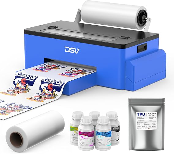 DSV DTF Printer A3 Roll L1800 Transfer Printing Machine,High-Speed Print for Different Fabrics White Ink Circulation Automatic Cleaning System