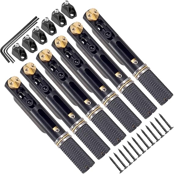 Electric Guitar Bridge Replacement Parts Single Individual Electric Bass Guitar Bridge Single Fixed Brass Fan Bridge For 6 String Electric Headless Guitar (Color : Black Set of 6)