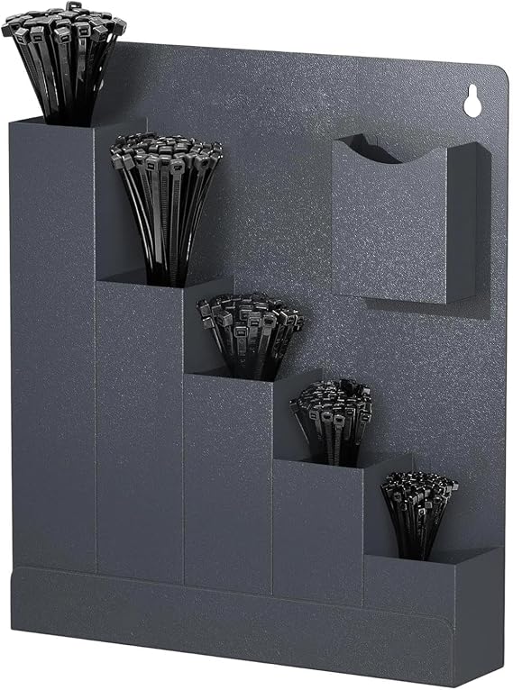 Wall Mount Cable Tie Holder 6-Pocket Storage