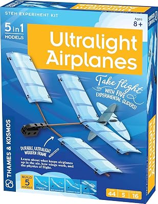 Thames & Kosmos Ultralight Airplanes STEM Experiment Kit | Build 5 Gliders | Learn How Airplanes Work | for Ages 8 | Design Your Own Glider | Learn Physics and Aerodynamics