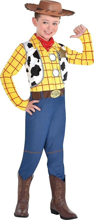 Party City Woody Costume for Boys - Disney Pixar Toy Story Costume Includes Jumpsuit & Hat - Costumes for Halloween, Birthday Parties & Themed Events