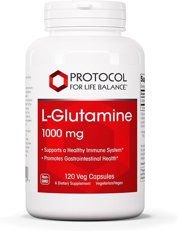 PROTOCOL FOR LIFE BALANCE L-Glutamine 1,000mg, Gut Health*, 120 Veg Caps