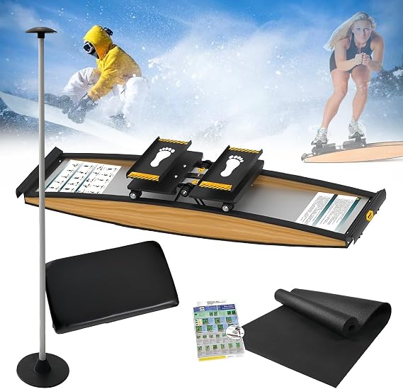 Ski Machines for Exercise, Indoor Ski Simulator with Ski Poles and Mats, Ski Machine Exercise Equipment, 3D Cross Trainer