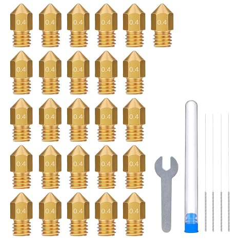 ELEGOO 26pcs 0.4mm MK8 Nozzles for Neptune 3/3 Pro/3 Plus/3 Max