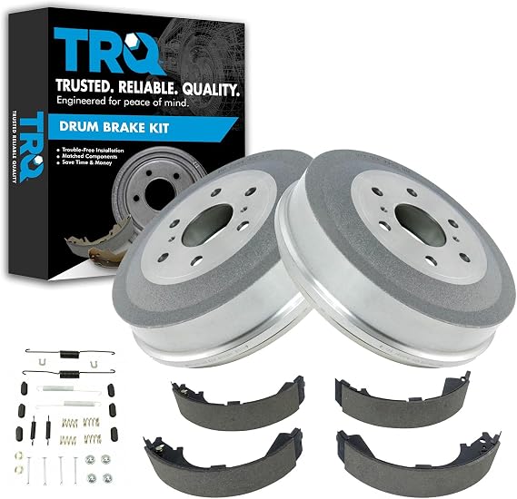 TRQ Rear Brake Shoe & Drum Kit With Hardware