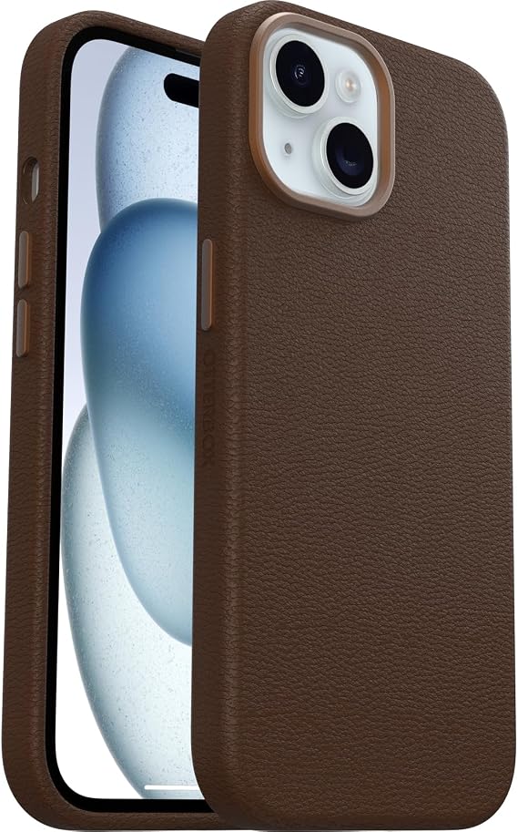OtterBox Symmetry Serisi Kaktüs Deri MagSafe Kılıf iPhone 15/iPhone 14/iPhone 13 için, Darbeye Dayanıklı, Düşmeye Dayanıklı, İnce Koruyucu Kılıf, Askeri Standartlara Göre 3 x Daha Fazla Düşme,