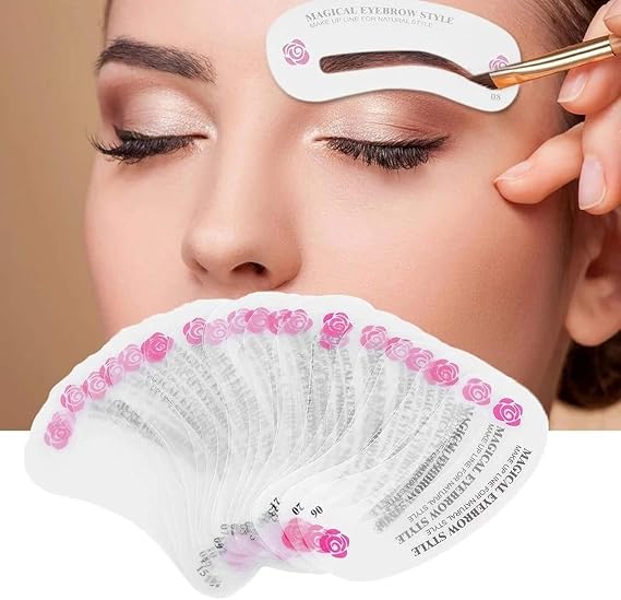 24 PCS Eyebrow Shaping Stencils, Kalolary Eyebrow Grooming Stencil Kit | Shaping Templates DIY Tools for Eyebrows Shaping