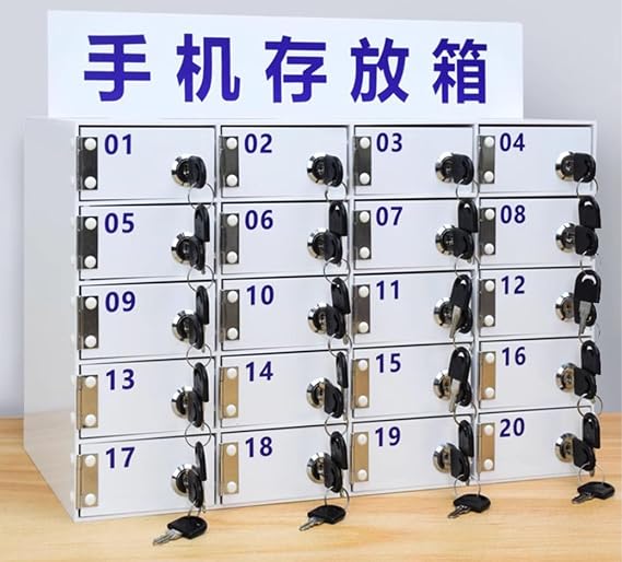 Acrylic Cell Phone Locker with Keys 20/30/40/50/60/80/100 Slots Phone Lock Box, Wall-Mounted Large Phone Storage Cabinet, for Classroom, Office, and Conference Rooms,30Grids