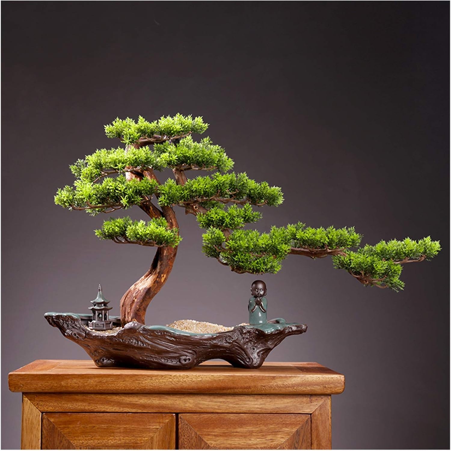 Simulation Tree Indoor Simulation Welcoming Pine Bonsai Living Room Large Green Plants Potted Office Plants Desktop Artificial Flowers Decoration Ornaments Artificial Plants Color : F