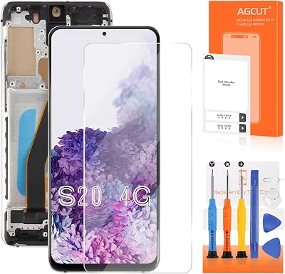 TFT for Samsung Galaxy S20 4G Screen Replacement S20 4G LCD Display SM-G980 SM-G980F SM-G980FDS LCD Digitizer Screen Touch Assembly with FrameNot for 5G,No Fingerprint Function Silver