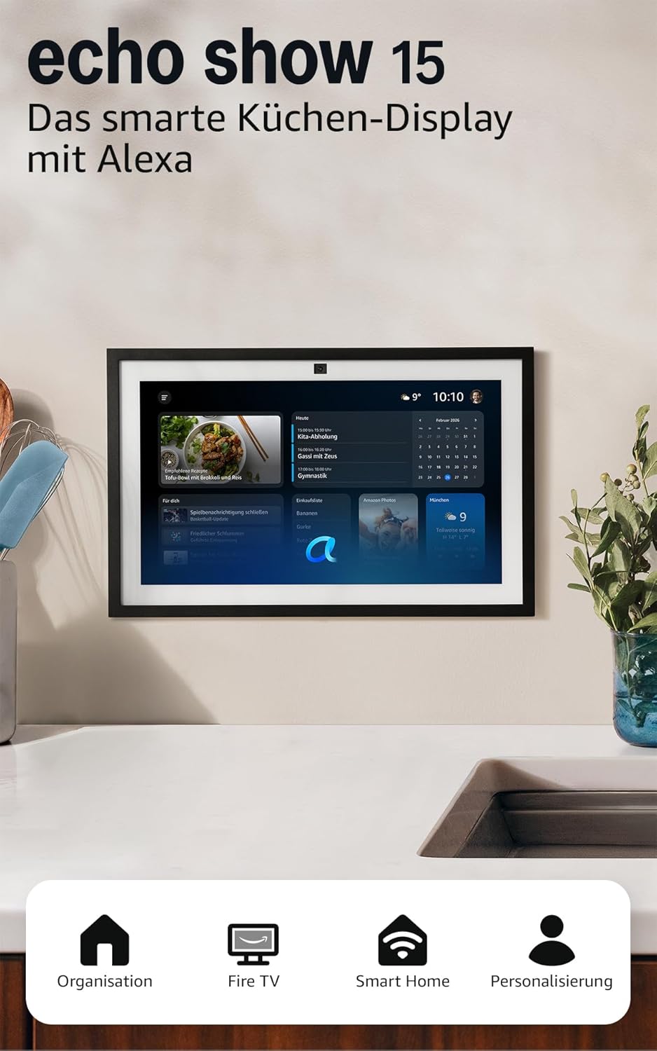 Amazon Echo Show 15 (newest gen) Full HD 15.6 smart display with Alexa built-in Fire TV and Alexa Voice Remote
