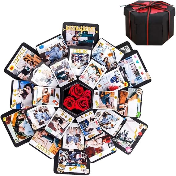 Surprise Box Creative Explosion Box DIY Gift Scrapbook and Photo Album Gift Box Birthday Gift Box (Square)