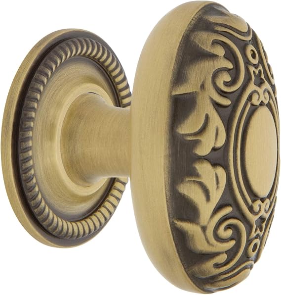 Nostalgic Warehouse Victorian Brass 1 3/4" Cabinet Knob with Rope Rose in Antique Brass