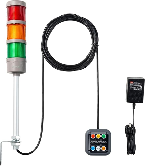 3-Stack LED Andon Tower Light with Buzzer, Safety Signal Light