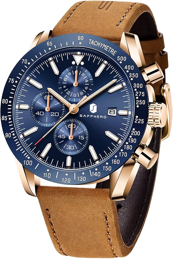 BENYAR Mens Watches Analog Quartz Chronograph Waterproof Luminous Men's Wrist Watches Business Casual Fashion Designer Big Face Dress Watch