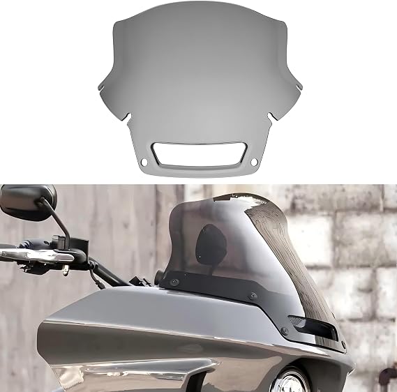 FATECIM 9" Windshield Windscreen Air Deflector for Harley 2022-2024 Low Rider ST El Diablo FXRST FXLRST (Smoke)