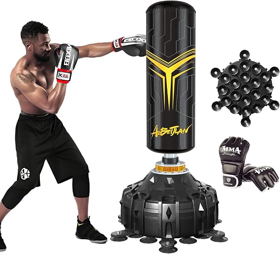 69'' Freestanding Punching Bag,with Boxing Gloves Heavy Boxing Bag with Suction Cup Base for Adult - Boxing Training Equipment Kickboxing Bags for Training MMA Muay Thai Fitness Home Gym