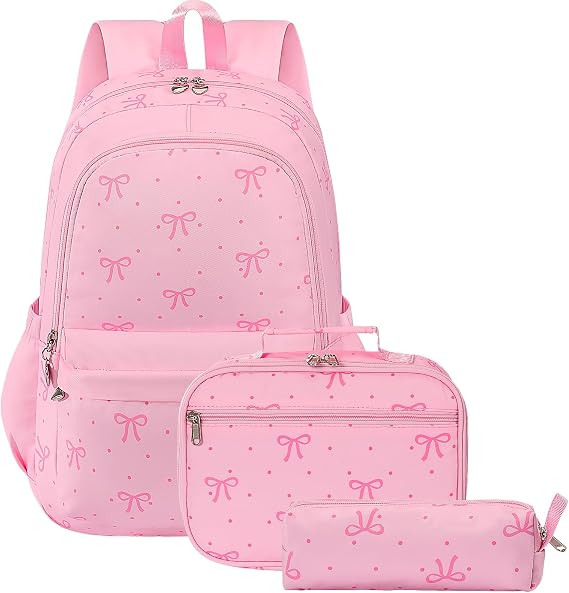 Backpack for Girls, Kids Backpack Set with Lunch Box & Pencil Bag