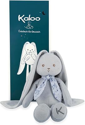 Kaloo Lapinoo My First Friend Corduroy Rabbit - Machine Washable - 13.75 Tall in Gift Box - Blue Ages 0 K969944