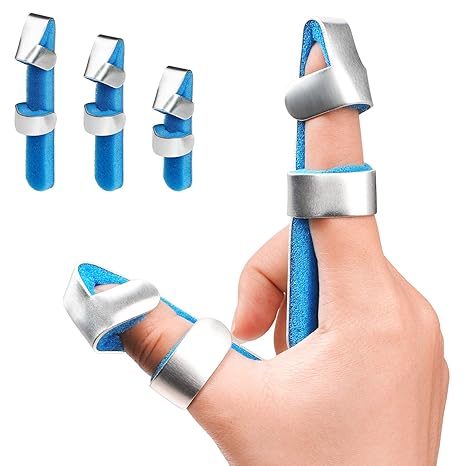 Trigger Finger Splint Brace for Thumb Index Middle Ring Pinky, Metal Foam Broken Dislocated Finger Stabilizer, Aluminum Bendable Curved Mallet Wrap for Arthritis Pain Tendon Injury Immobilizer Knuckle