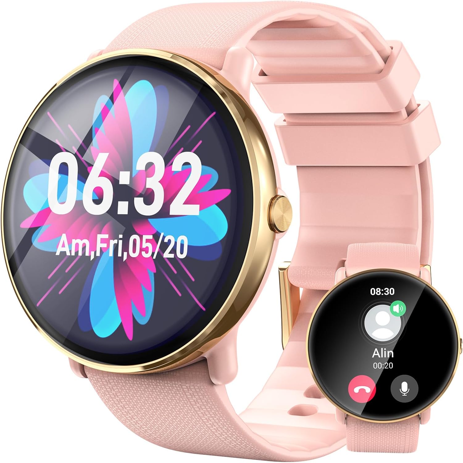 Smart Watches for Women - 1.43'' AMOLED Display, Smartwatch with Call Function, 111 Sports, IP68 Waterproof, Fitness Watch with Heart Rate SpO2 Sleep Monitor Step Counter for Android iOS