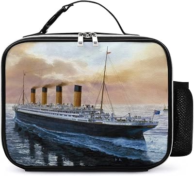 Retro Titanic Famous Old Historic Lunch Bag Insulated Lunch Box Reusable Lunch Tote Bag for Office Work Travel