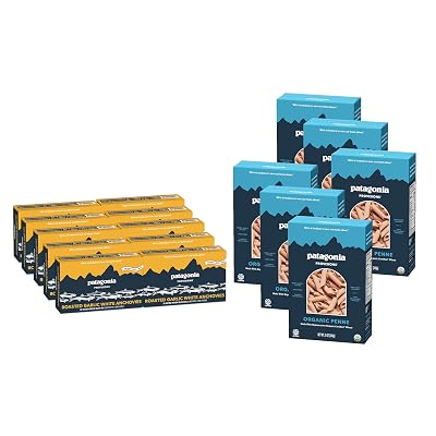 Patagonia Provisions Roasted Garlic Anchovies & Pasta Bulk Bundle - 10 Roasted Garlic White Anchovies and 6 Organic Penne Pasta - Easy, Delicious, High Protein Meals