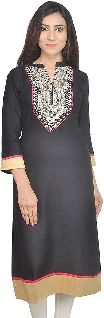 Chichi Indian Womens Embroidered Rayon Kurti for Casual/Daily/Party Wear