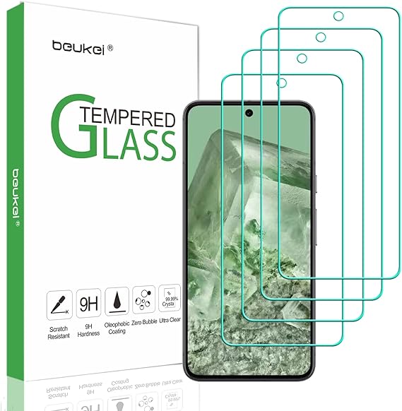 (4 Pack) Designed for Google Pixel 8A 5G Screen Protector Tempered Glass,Touch Sensitive,Case Friendly, 9H Hardness